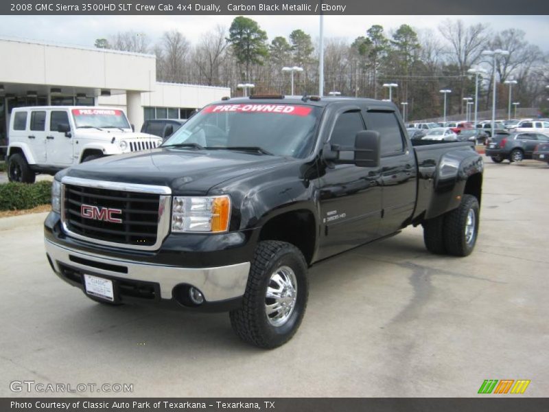 Carbon Black Metallic / Ebony 2008 GMC Sierra 3500HD SLT Crew Cab 4x4 Dually