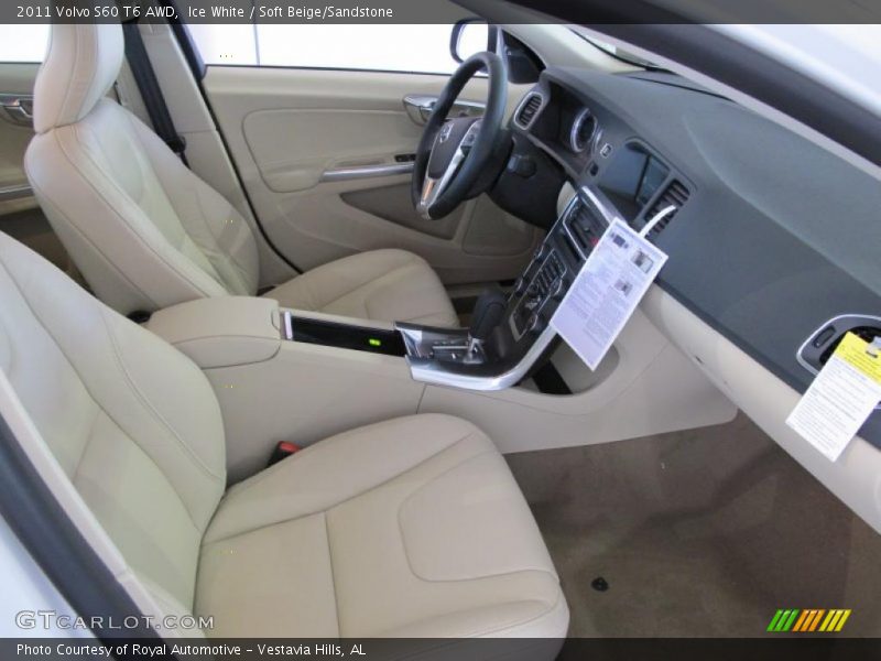 Ice White / Soft Beige/Sandstone 2011 Volvo S60 T6 AWD