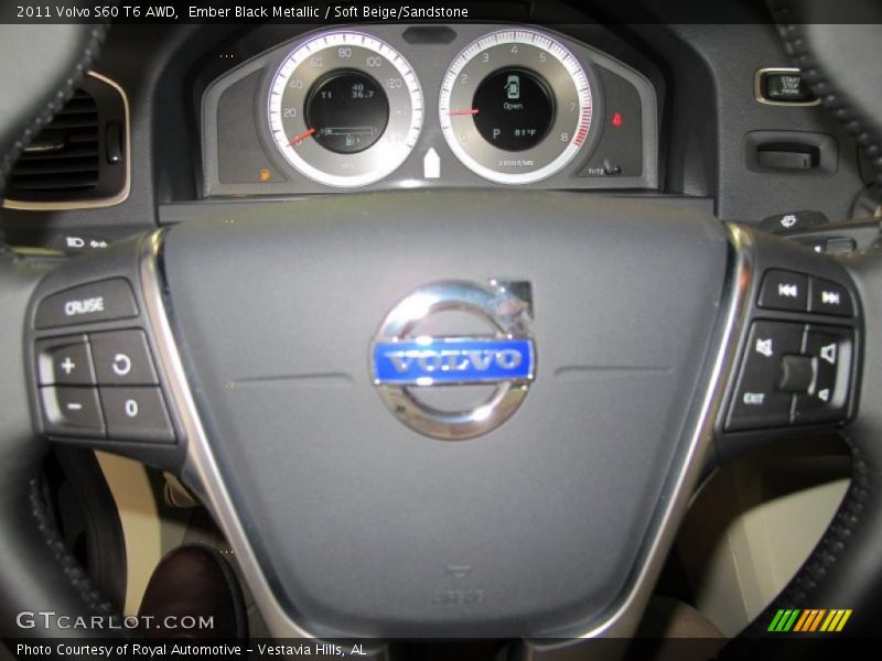 Ember Black Metallic / Soft Beige/Sandstone 2011 Volvo S60 T6 AWD