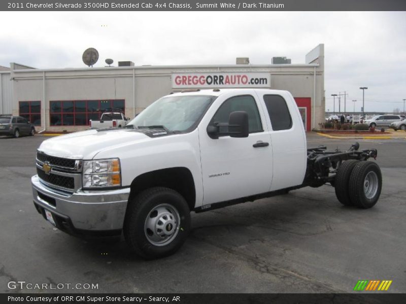 Summit White / Dark Titanium 2011 Chevrolet Silverado 3500HD Extended Cab 4x4 Chassis