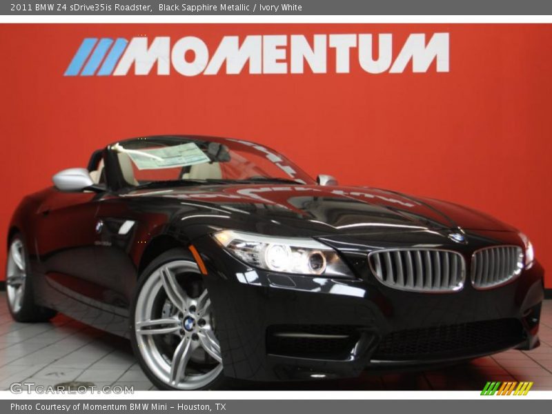 Black Sapphire Metallic / Ivory White 2011 BMW Z4 sDrive35is Roadster