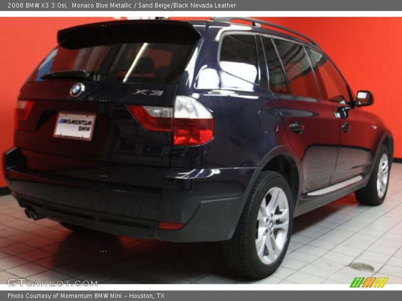 Monaco Blue Metallic / Sand Beige/Black Nevada Leather 2008 BMW X3 3.0si