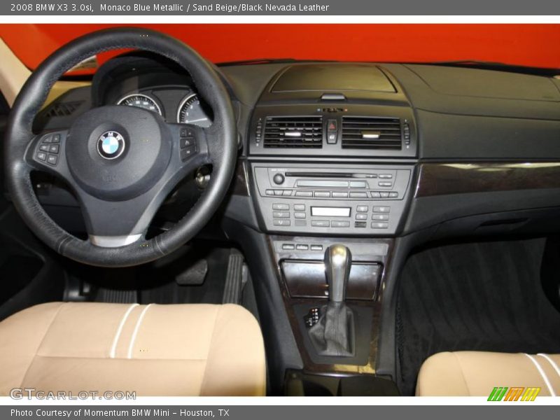 Monaco Blue Metallic / Sand Beige/Black Nevada Leather 2008 BMW X3 3.0si