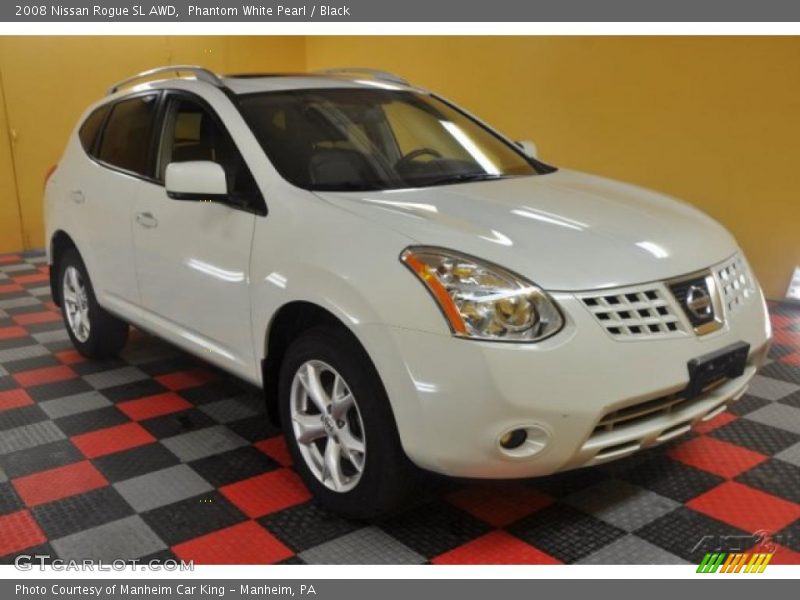 Phantom White Pearl / Black 2008 Nissan Rogue SL AWD