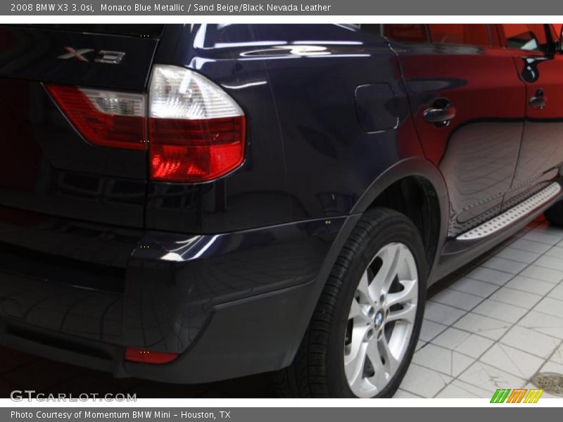 Monaco Blue Metallic / Sand Beige/Black Nevada Leather 2008 BMW X3 3.0si
