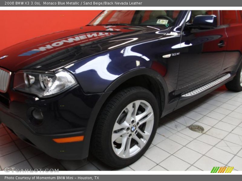 Monaco Blue Metallic / Sand Beige/Black Nevada Leather 2008 BMW X3 3.0si