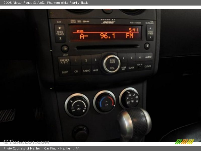 Phantom White Pearl / Black 2008 Nissan Rogue SL AWD