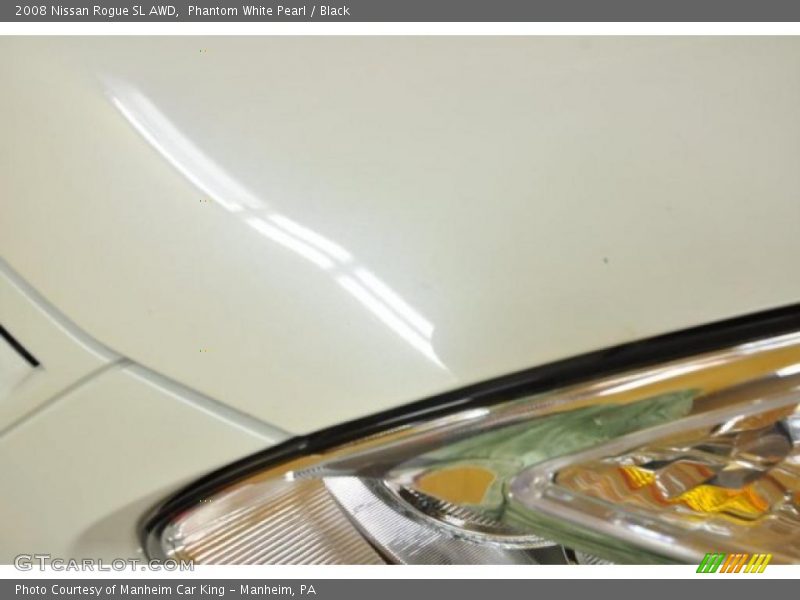 Phantom White Pearl / Black 2008 Nissan Rogue SL AWD