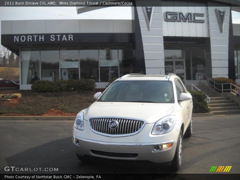 White Diamond Tricoat / Cashmere/Cocoa 2011 Buick Enclave CXL AWD