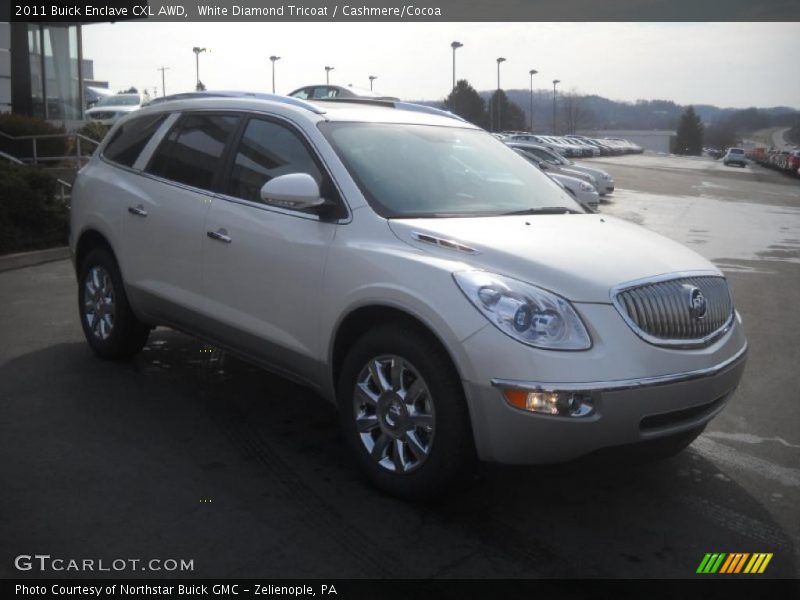 White Diamond Tricoat / Cashmere/Cocoa 2011 Buick Enclave CXL AWD