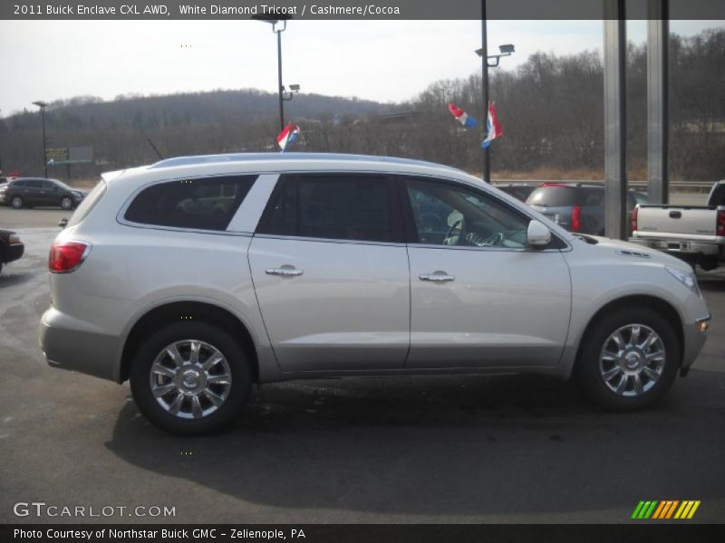 White Diamond Tricoat / Cashmere/Cocoa 2011 Buick Enclave CXL AWD