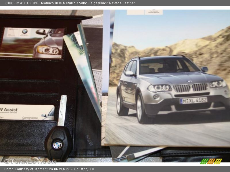 Monaco Blue Metallic / Sand Beige/Black Nevada Leather 2008 BMW X3 3.0si