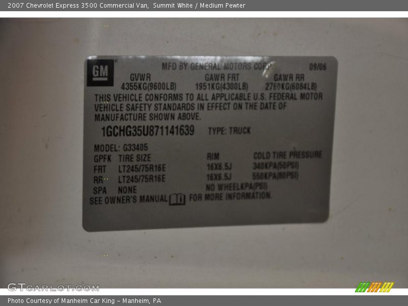 Summit White / Medium Pewter 2007 Chevrolet Express 3500 Commercial Van