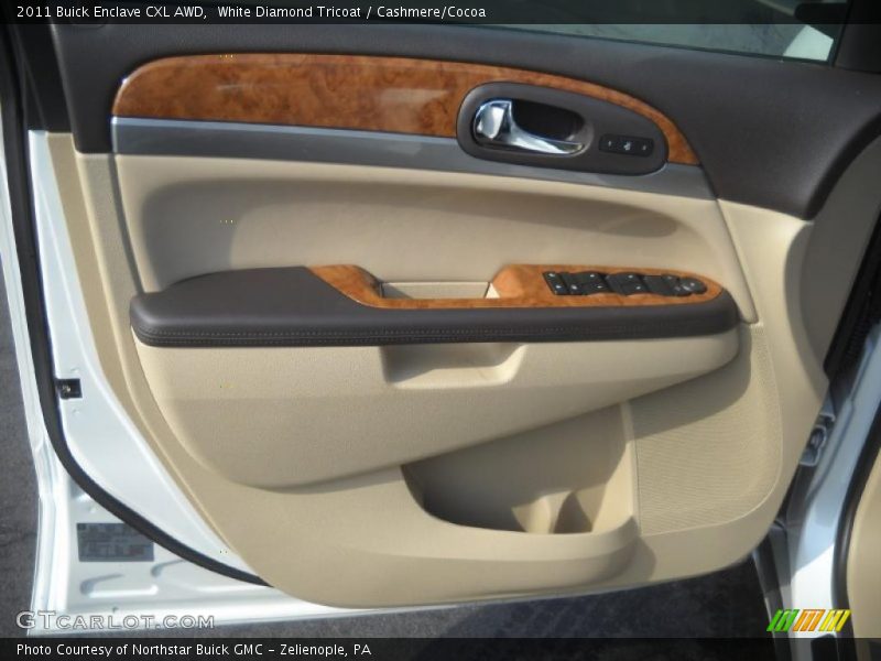 White Diamond Tricoat / Cashmere/Cocoa 2011 Buick Enclave CXL AWD
