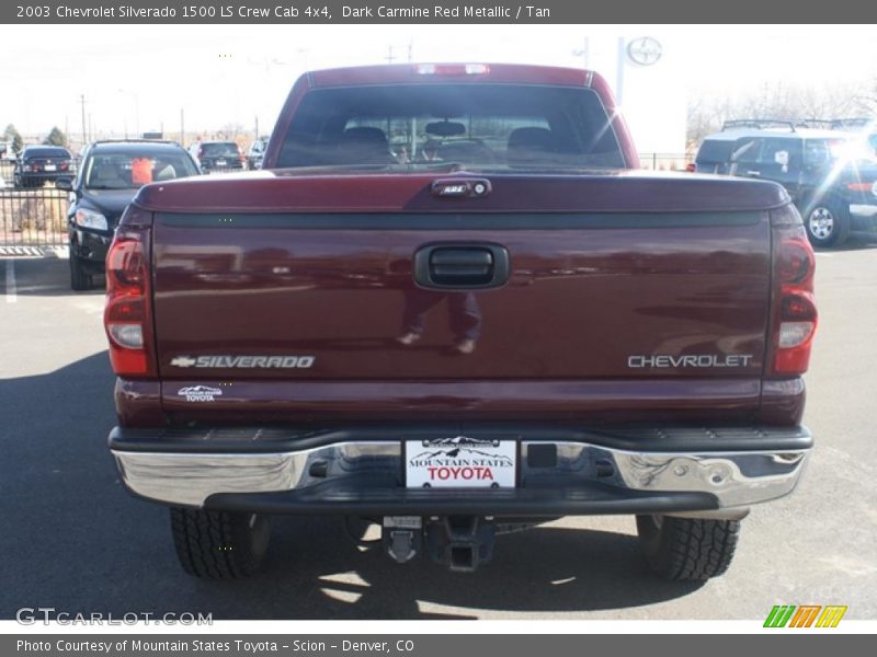 Dark Carmine Red Metallic / Tan 2003 Chevrolet Silverado 1500 LS Crew Cab 4x4