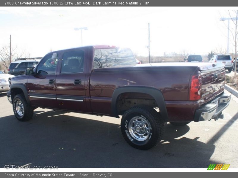 Dark Carmine Red Metallic / Tan 2003 Chevrolet Silverado 1500 LS Crew Cab 4x4