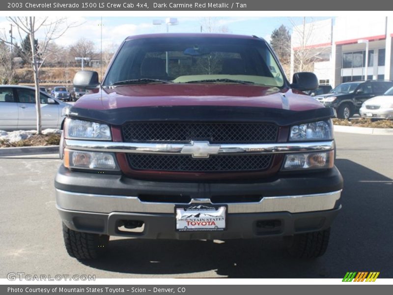 Dark Carmine Red Metallic / Tan 2003 Chevrolet Silverado 1500 LS Crew Cab 4x4