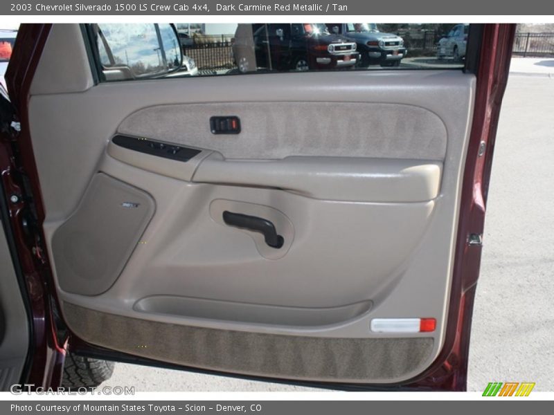 Dark Carmine Red Metallic / Tan 2003 Chevrolet Silverado 1500 LS Crew Cab 4x4