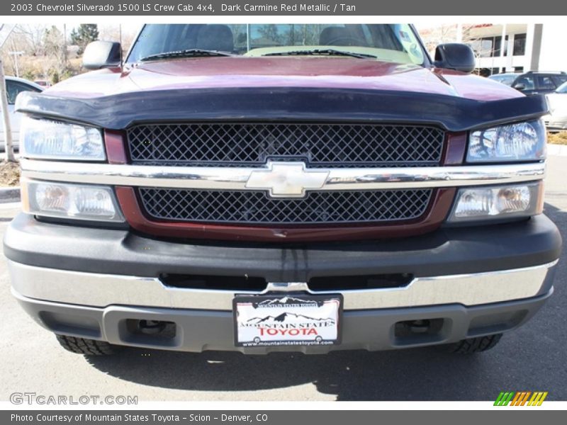 Dark Carmine Red Metallic / Tan 2003 Chevrolet Silverado 1500 LS Crew Cab 4x4