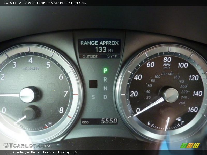 Tungsten Silver Pearl / Light Gray 2010 Lexus ES 350