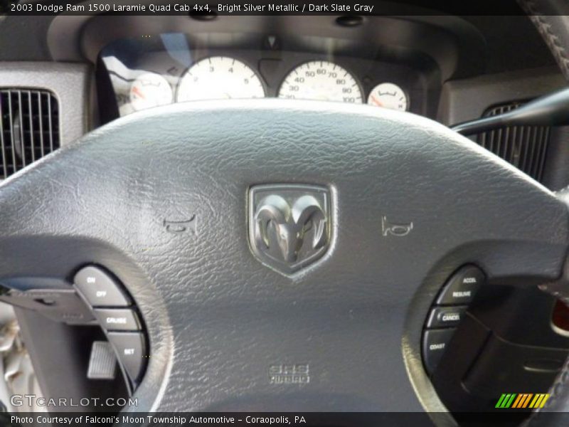 Bright Silver Metallic / Dark Slate Gray 2003 Dodge Ram 1500 Laramie Quad Cab 4x4