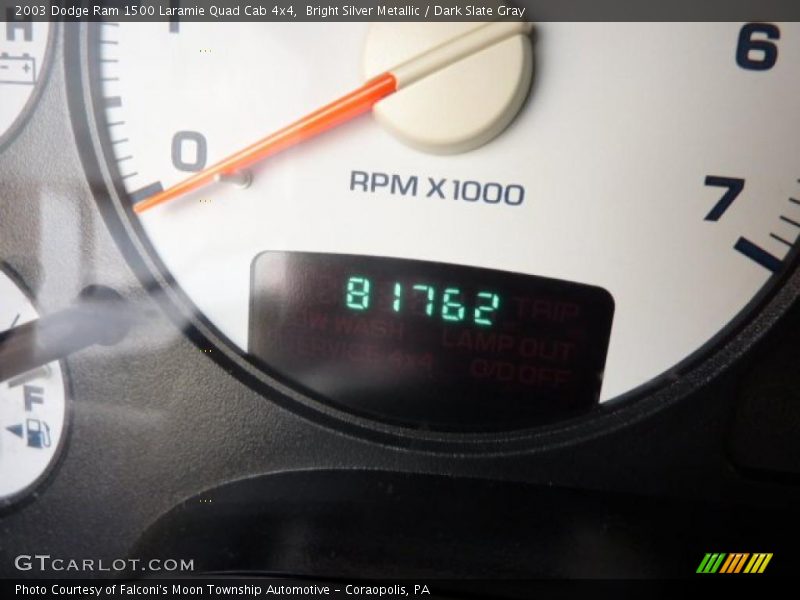 Bright Silver Metallic / Dark Slate Gray 2003 Dodge Ram 1500 Laramie Quad Cab 4x4