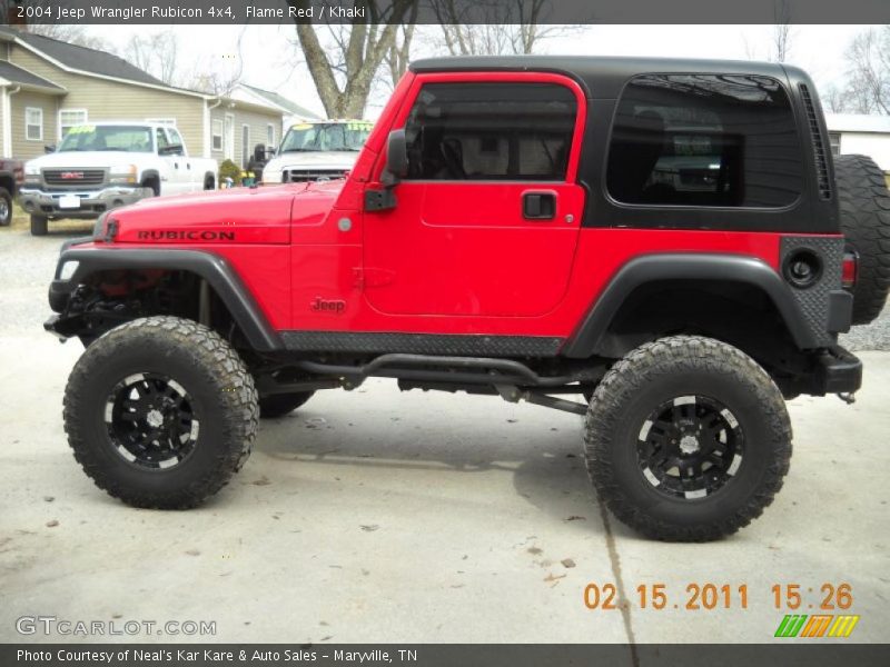 Flame Red / Khaki 2004 Jeep Wrangler Rubicon 4x4