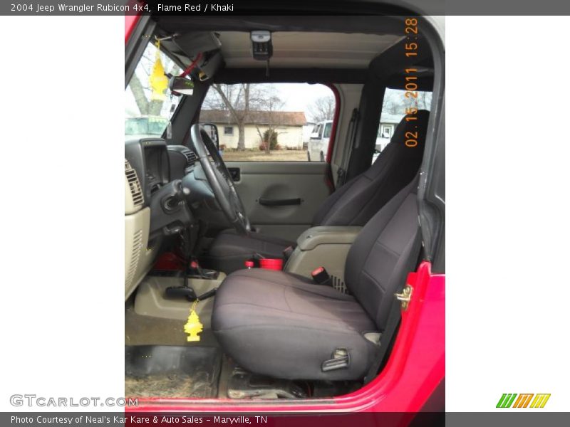 Flame Red / Khaki 2004 Jeep Wrangler Rubicon 4x4