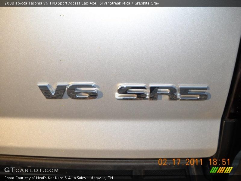 Silver Streak Mica / Graphite Gray 2008 Toyota Tacoma V6 TRD Sport Access Cab 4x4