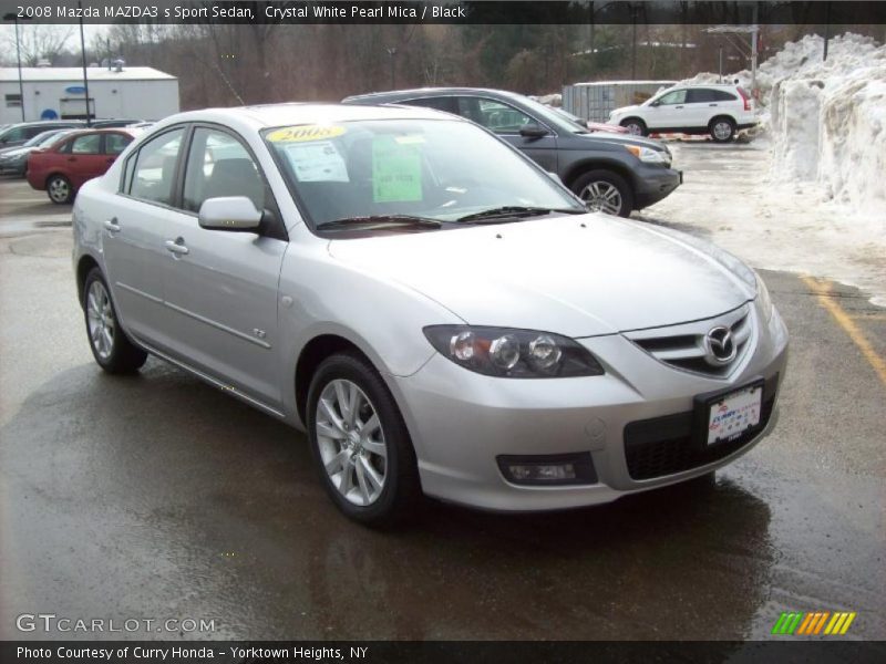 Crystal White Pearl Mica / Black 2008 Mazda MAZDA3 s Sport Sedan