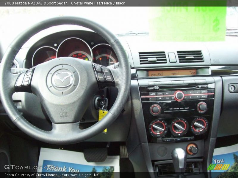 Crystal White Pearl Mica / Black 2008 Mazda MAZDA3 s Sport Sedan