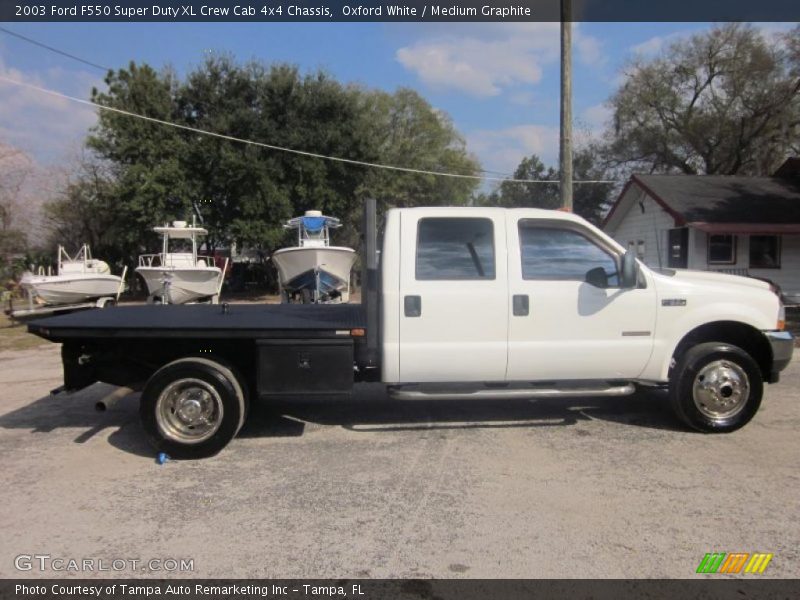 Oxford White / Medium Graphite 2003 Ford F550 Super Duty XL Crew Cab 4x4 Chassis