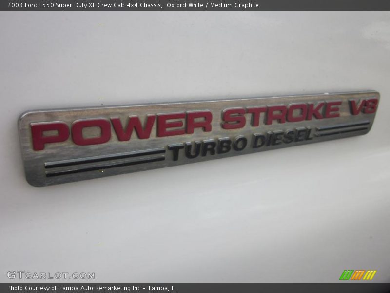 Oxford White / Medium Graphite 2003 Ford F550 Super Duty XL Crew Cab 4x4 Chassis