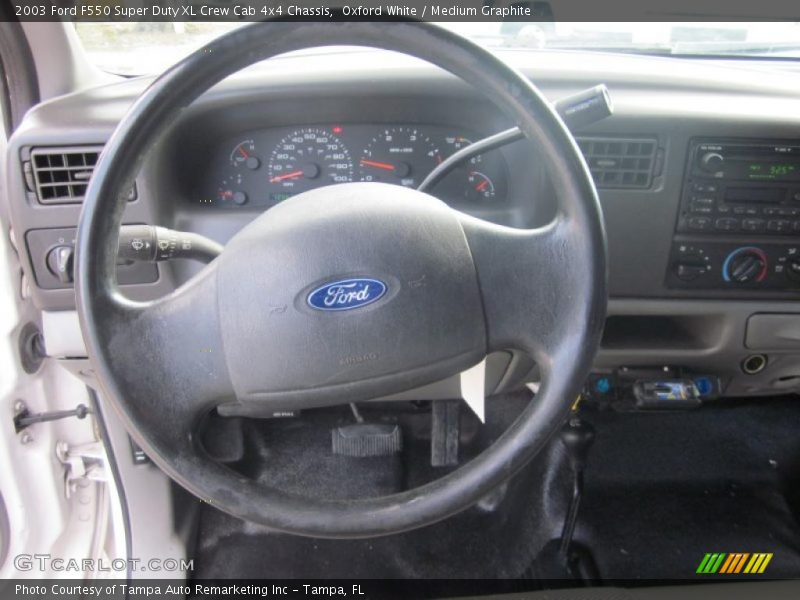 Oxford White / Medium Graphite 2003 Ford F550 Super Duty XL Crew Cab 4x4 Chassis