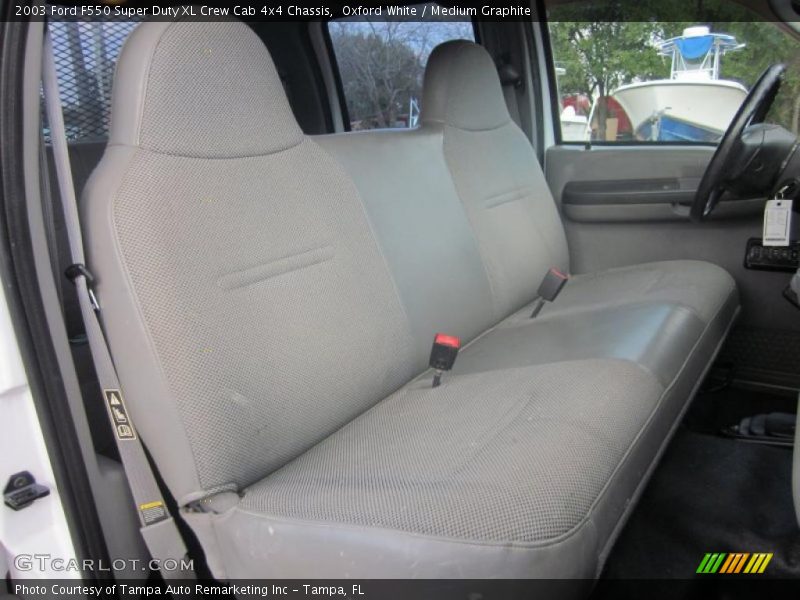 Oxford White / Medium Graphite 2003 Ford F550 Super Duty XL Crew Cab 4x4 Chassis