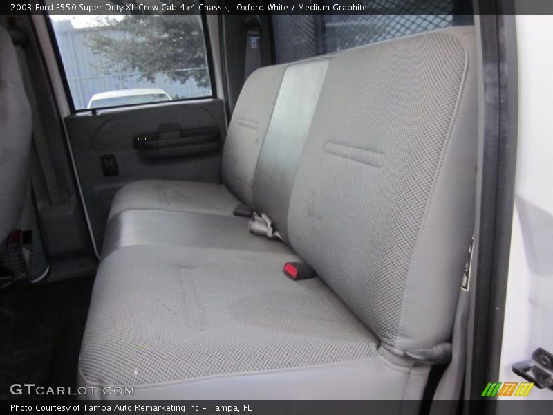 Oxford White / Medium Graphite 2003 Ford F550 Super Duty XL Crew Cab 4x4 Chassis
