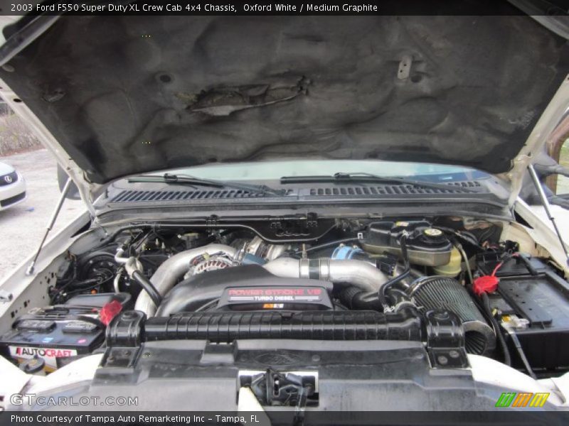 Oxford White / Medium Graphite 2003 Ford F550 Super Duty XL Crew Cab 4x4 Chassis