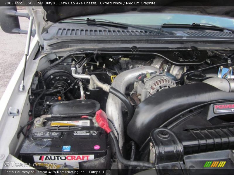 Oxford White / Medium Graphite 2003 Ford F550 Super Duty XL Crew Cab 4x4 Chassis