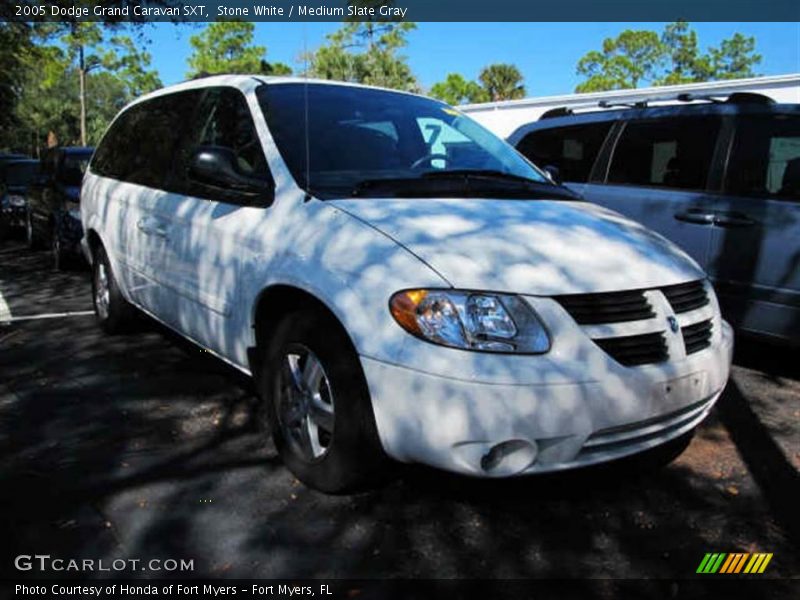 Stone White / Medium Slate Gray 2005 Dodge Grand Caravan SXT