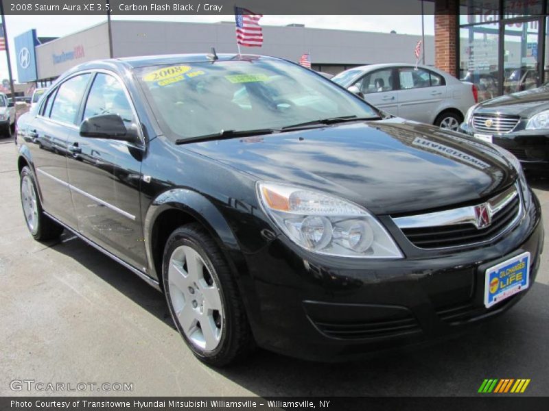 Carbon Flash Black / Gray 2008 Saturn Aura XE 3.5