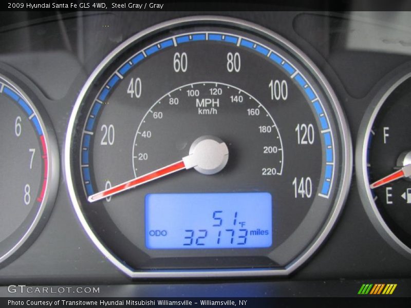 Steel Gray / Gray 2009 Hyundai Santa Fe GLS 4WD