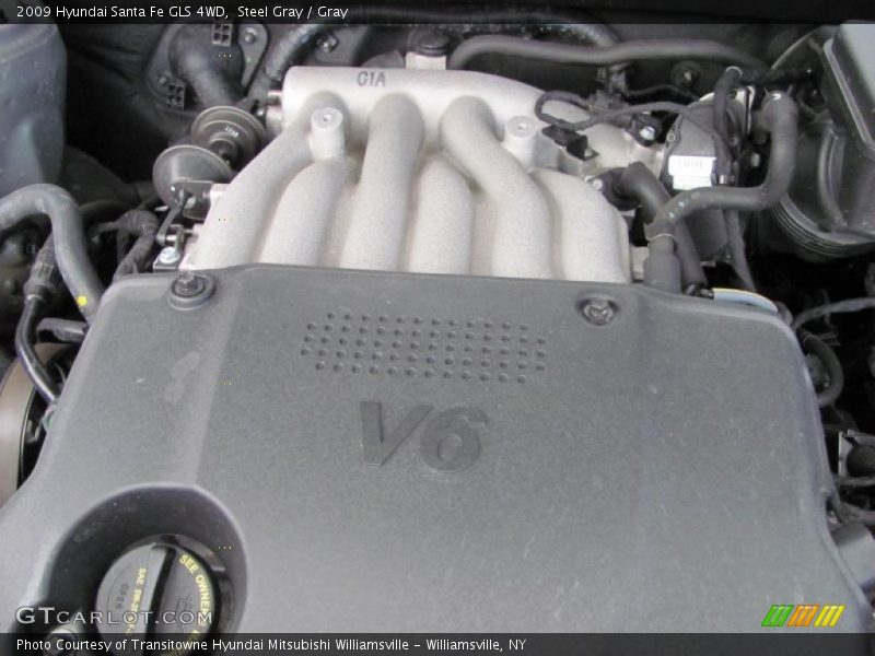 Steel Gray / Gray 2009 Hyundai Santa Fe GLS 4WD