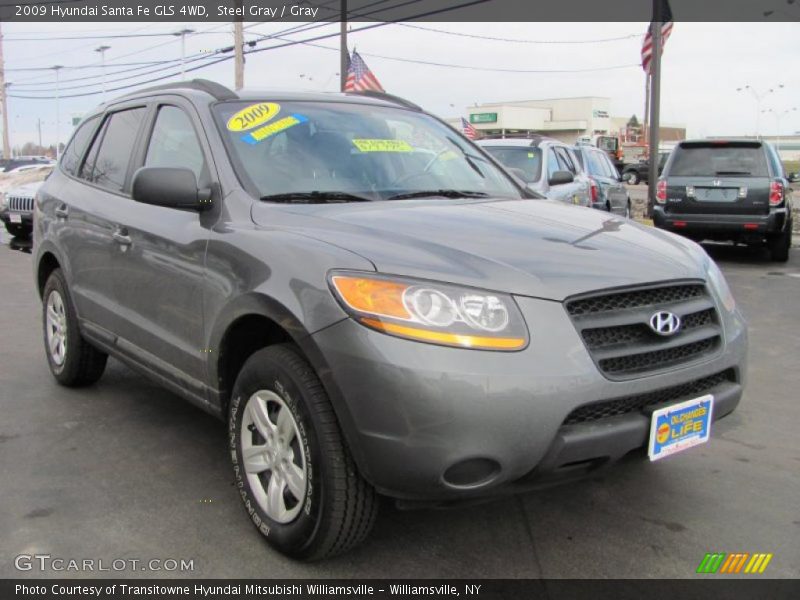 Steel Gray / Gray 2009 Hyundai Santa Fe GLS 4WD