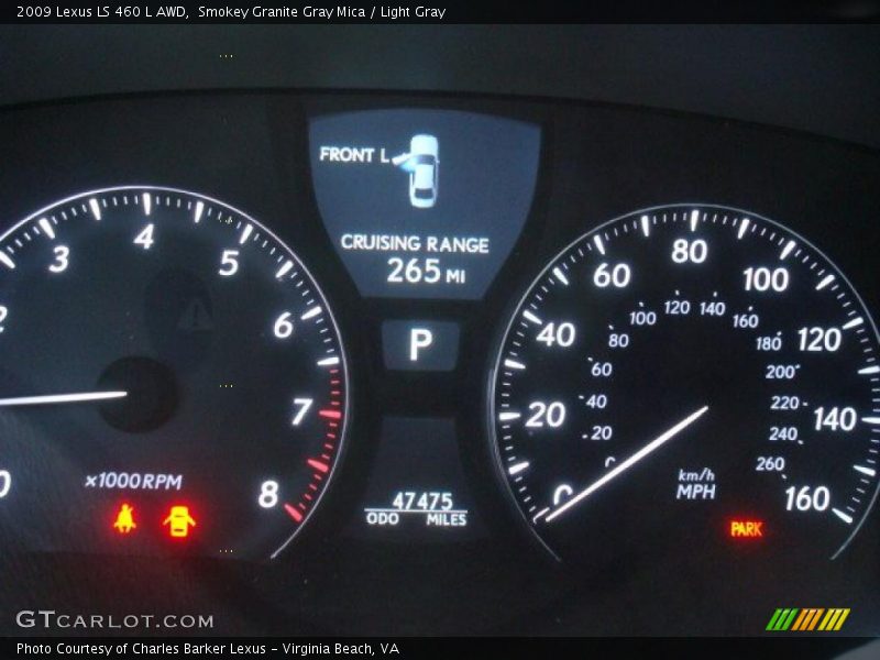 Smokey Granite Gray Mica / Light Gray 2009 Lexus LS 460 L AWD