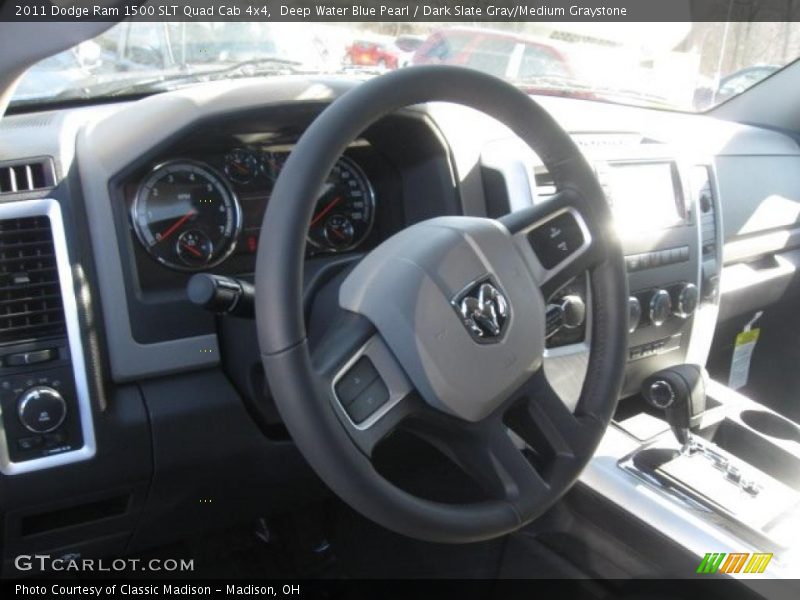 Deep Water Blue Pearl / Dark Slate Gray/Medium Graystone 2011 Dodge Ram 1500 SLT Quad Cab 4x4