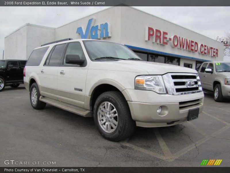 White Suede / Camel 2008 Ford Expedition EL Eddie Bauer