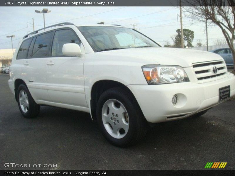 Super White / Ivory Beige 2007 Toyota Highlander Limited 4WD