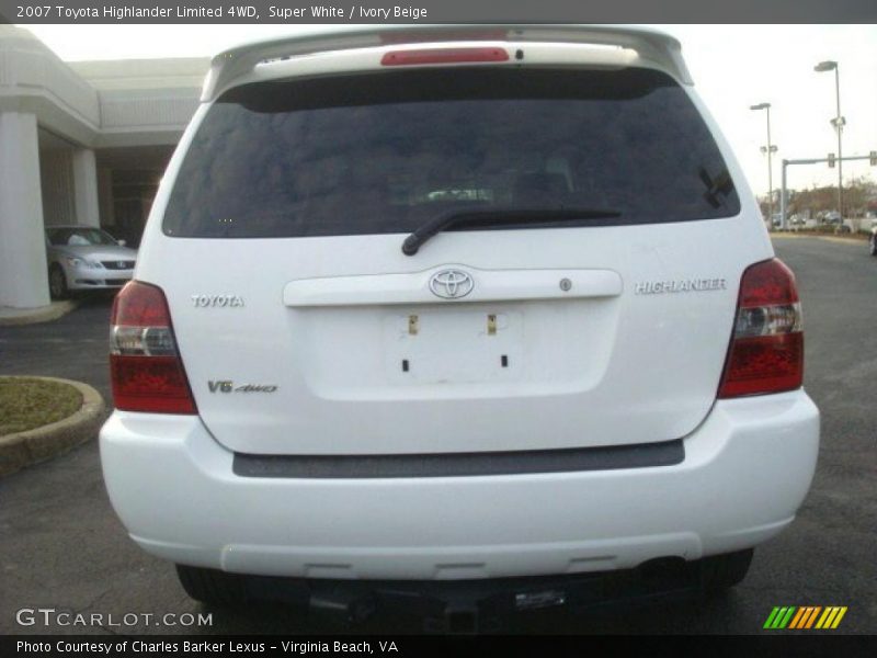 Super White / Ivory Beige 2007 Toyota Highlander Limited 4WD
