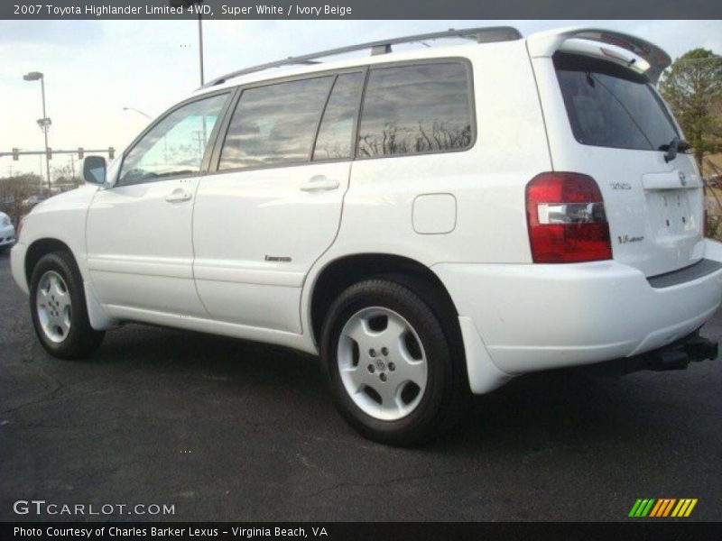 Super White / Ivory Beige 2007 Toyota Highlander Limited 4WD