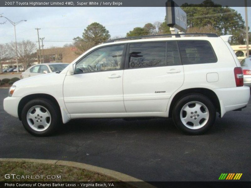 Super White / Ivory Beige 2007 Toyota Highlander Limited 4WD